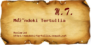 Mándoki Tertullia névjegykártya